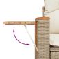 Preview: 6-tlg. Garten-Sofagarnitur mit Kissen Beige Poly Rattan Akazie