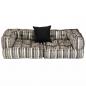 Preview: 2-Sitzer Modularer Pouf Grau Gestreift Stoff