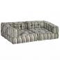 Preview: 2-Sitzer Modularer Pouf Grau Gestreift Stoff