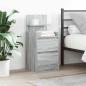 Preview: ARDEBO.de - Nachttische mit 2 Schubladen 2 Stk. Grau Sonoma 38x34x80 cm