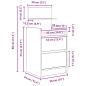 Preview: Nachttisch mit 2 Schubladen Sonoma-Eiche 38x34x80 cm