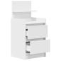 Preview: Nachttisch mit 2 Schubladen Weiß 38x34x80 cm