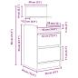 Preview: Nachttisch mit 2 Schubladen Altholz-Optik 38x34x80 cm