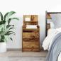 Preview: Nachttisch mit 2 Schubladen Altholz-Optik 38x34x80 cm