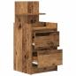Preview: Nachttisch mit 2 Schubladen Altholz-Optik 38x34x80 cm