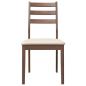 Preview: Esszimmerstühle mit Kissen 2 Stk. Braun Massivholz Gummibaum