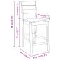 Preview: Barhocker 2 Stk. Natur Massivholz Gummibaum
