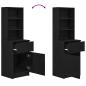 Preview: Nachttisch Schwarz 39x35x125 cm Holzwerkstoff