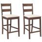 Preview: Barhocker mit Kissen 2 Stk. Braun Massivholz Gummibaum