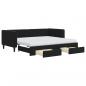 Preview: Tagesbett Ausziehbar mit Schubladen Schwarz 90x190 cm Samt