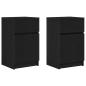 Preview: Nachttische 2 Stk. Schwarz 39x35x65 cm Holzwerkstoff
