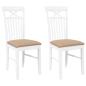 Preview: Esszimmerstühle mit Kissen 2 Stk. Weiß Massivholz Gummibaum