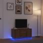 Preview: ARDEBO.de - TV-Schrank mit LED-Leuchten Braun Eichen-Optik 100x41x50 cm