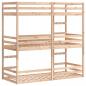 Preview: Dreifach-Etagenbett 75x190 cm Massivholz Kiefer