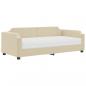 Preview: Tagesbett mit Matratze Creme 100x200 cm Stoff
