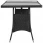 Preview: ARDEBO.de - Gartentisch Schwarz 170x80x74 cm Poly Rattan