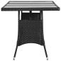 Preview: Gartentisch Schwarz 170x80x74 cm Poly Rattan