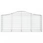 Preview: Gabionen mit Hochbogen 13 Stk. 200x50x80/100cm Verzinktes Eisen