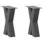 Preview: ARDEBO.de - Couchtischbeine X-Form 2 Stk. Anthrazit 28x(42-43) cm Stahl