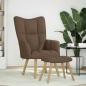 Preview: Relaxsessel mit Hocker Braun Stoff