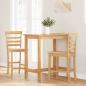 Preview: Barhocker 2 Stk. Natur Massivholz Gummibaum