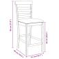 Preview: Barhocker mit Kissen 2 Stk. Natur Massivholz Gummibaum