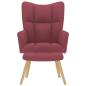 Preview: Relaxsessel mit Hocker Weinrot Stoff