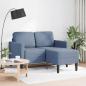 Preview: 2-Sitzer-Sofa mit Chaiselongue L-Form Blau 125 cm Leinen