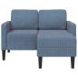 Preview: 2-Sitzer-Sofa mit Chaiselongue L-Form Blau 125 cm Leinen