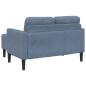 Preview: 2-Sitzer-Sofa mit Chaiselongue L-Form Blau 125 cm Leinen