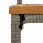 Preview: Barhocker 2 Stk. Grau Poly Rattan und Massivholz Akazie