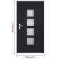 Preview: Haustür Anthrazit 108x208 cm PVC