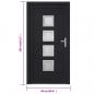 Preview: Haustür Anthrazit 98x200 cm PVC