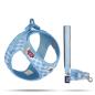 Preview: ARDEBO.de Curli Clasp Vest Geschirr Puppy Set Skyblue-Caro 3XS