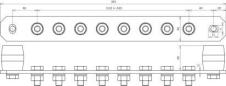 Preview: Dehn PAS I 8AP M10 Potentialausgleichsschiene, mit Federring, 8polig, 365 x 40 x 6 mm, V2A (472229)