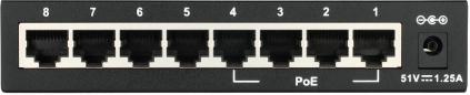 Preview: D-Link DES-1008PA 8-Port Fast Ethernet PoE Desktop Switch, 4x PoE, IP20