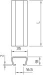 Preview: OBO Bettermann AMS3518 Profilschiene, ungelocht, Schlitzweite, Stahl, 16,5mm (1112228)