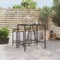 Preview: ARDEBO.de - Bartisch mit Glasplatte Schwarz 110x70x110 cm Poly Rattan