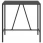 Preview: Bartisch mit Glasplatte Schwarz 110x70x110 cm Poly Rattan