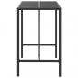 Preview: Bartisch mit Glasplatte Schwarz 110x70x110 cm Poly Rattan
