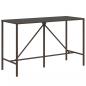 Preview: Bartisch mit Glasplatte Braun 180x70x110 cm Poly Rattan
