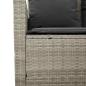 Preview: Gartensofa 3-Sitzer mit Kissen & Tisch Hellgrau Poly Rattan