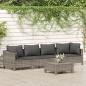 Preview: ARDEBO.de - 5-tlg. Garten-Lounge-Set mit Kissen Grau Poly Rattan