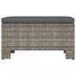 Preview: Gartenhocker mit Kissen Grau Poly Rattan