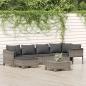 Preview: ARDEBO.de - 7-tlg. Garten-Lounge-Set mit Kissen Grau Poly Rattan