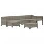 Preview: 7-tlg. Garten-Lounge-Set mit Kissen Grau Poly Rattan