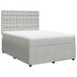Preview: Boxspringbett mit Matratze Hellgrau 140x190 cm Samt