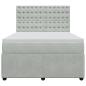 Preview: Boxspringbett mit Matratze Hellgrau 140x190 cm Samt