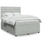 Preview: ARDEBO.de - Boxspringbett mit Matratze Hellgrau 140x190 cm Samt