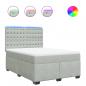 Preview: Boxspringbett mit Matratze Hellgrau 140x190 cm Samt